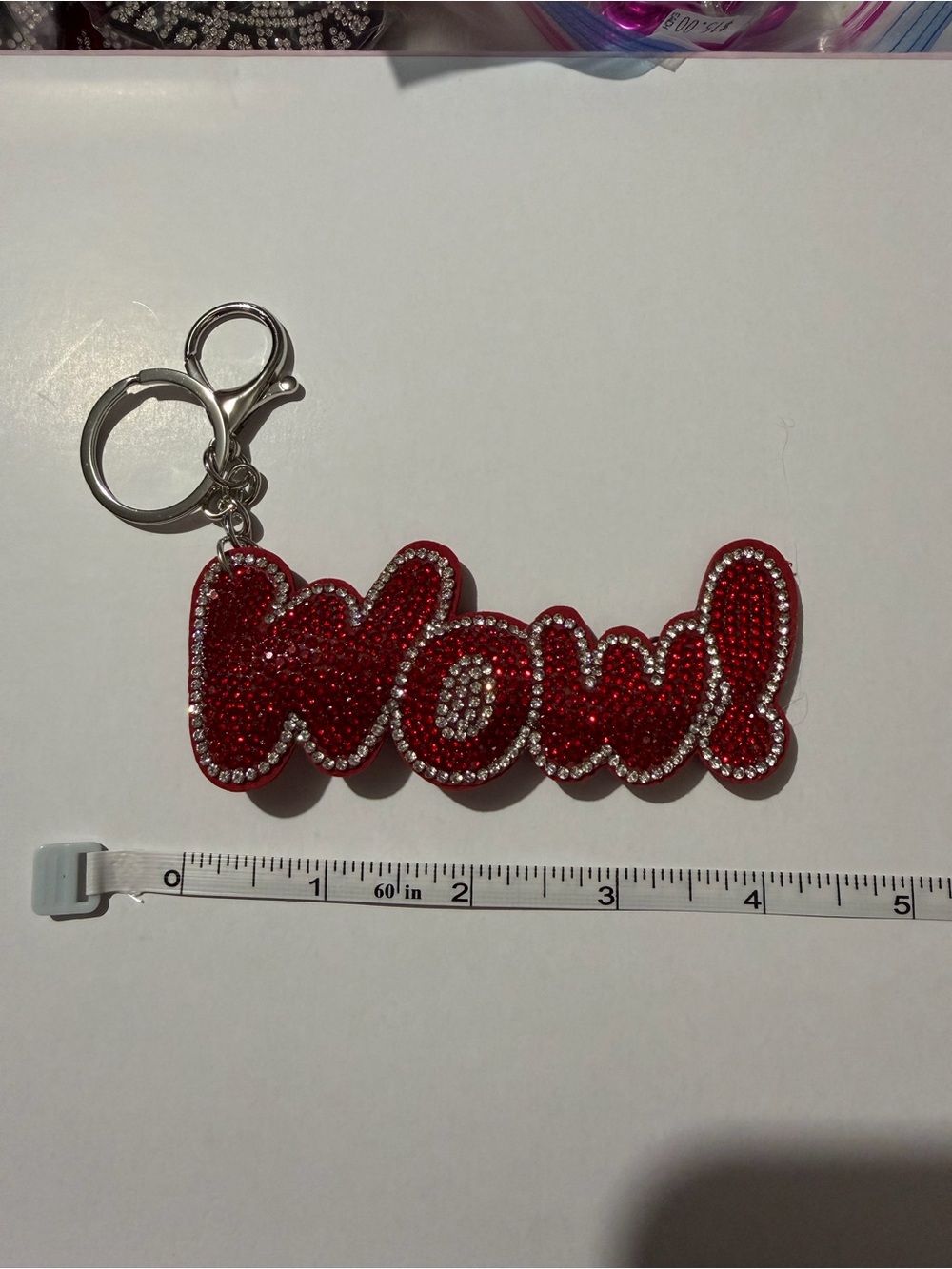 Red Rhinestone Wow!' Red Keychain & Purse Charm